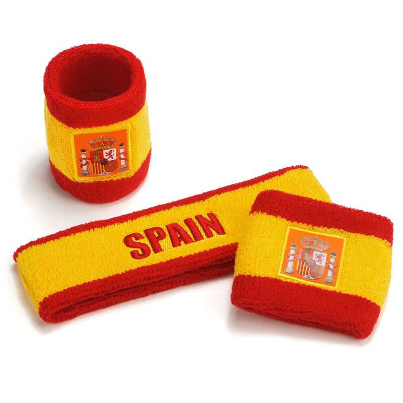 Suddora Spain Headband & Wristbands Set (Includes 2 Wrist & 1 Head Sweatband) - Image 4